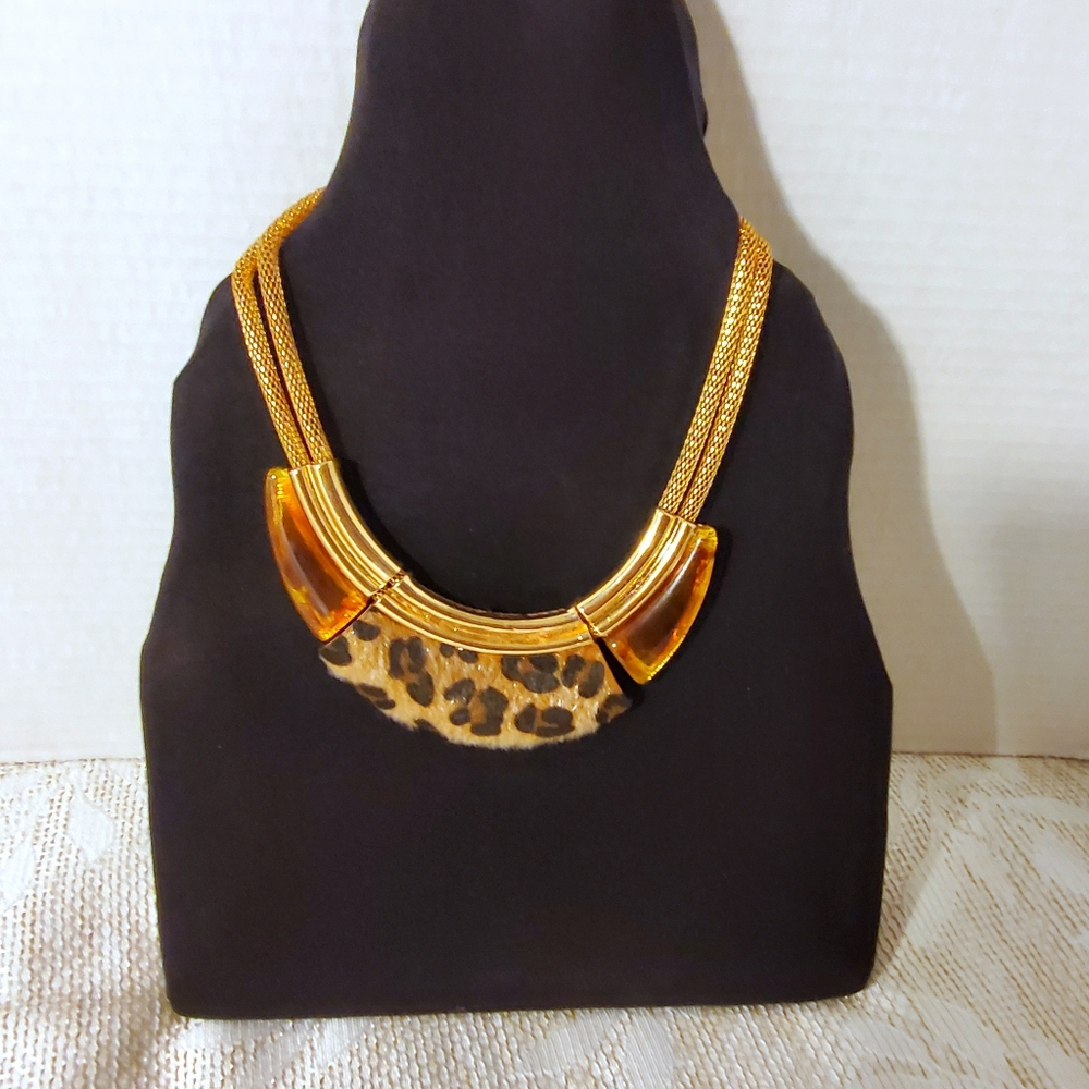 Vintage Lepord Print Double Rope Necklace  C1946